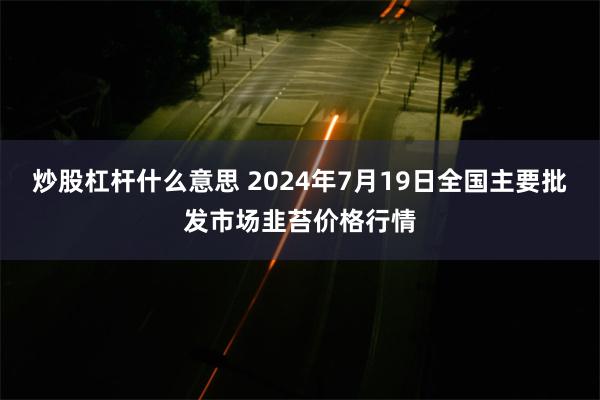 炒股杠杆什么意思 2024年7月19日全国主要批发市场韭苔价格行情