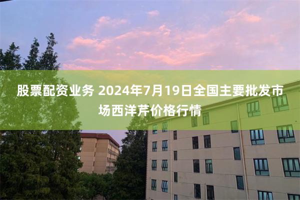 股票配资业务 2024年7月19日全国主要批发市场西洋芹价格行情