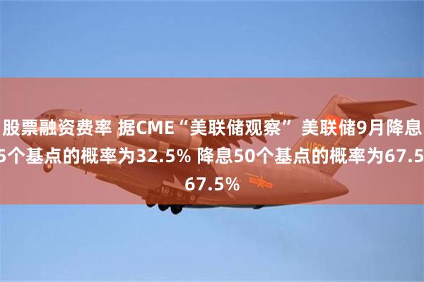 股票融资费率 据CME“美联储观察” 美联储9月降息25个基点的概率为32.5% 降息50个基点的概率为67.5%