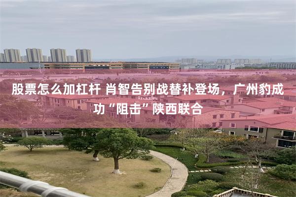 股票怎么加杠杆 肖智告别战替补登场，广州豹成功“阻击”陕西联合